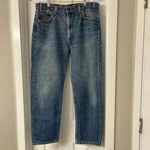 Vintage LEVI'S 505 blue Blank ORANGE TAB pure cotton made USA Jeans 36x30